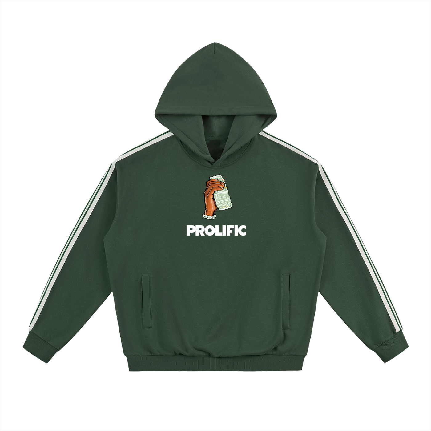 Side Stripe Drop-Shoulder Hoodie