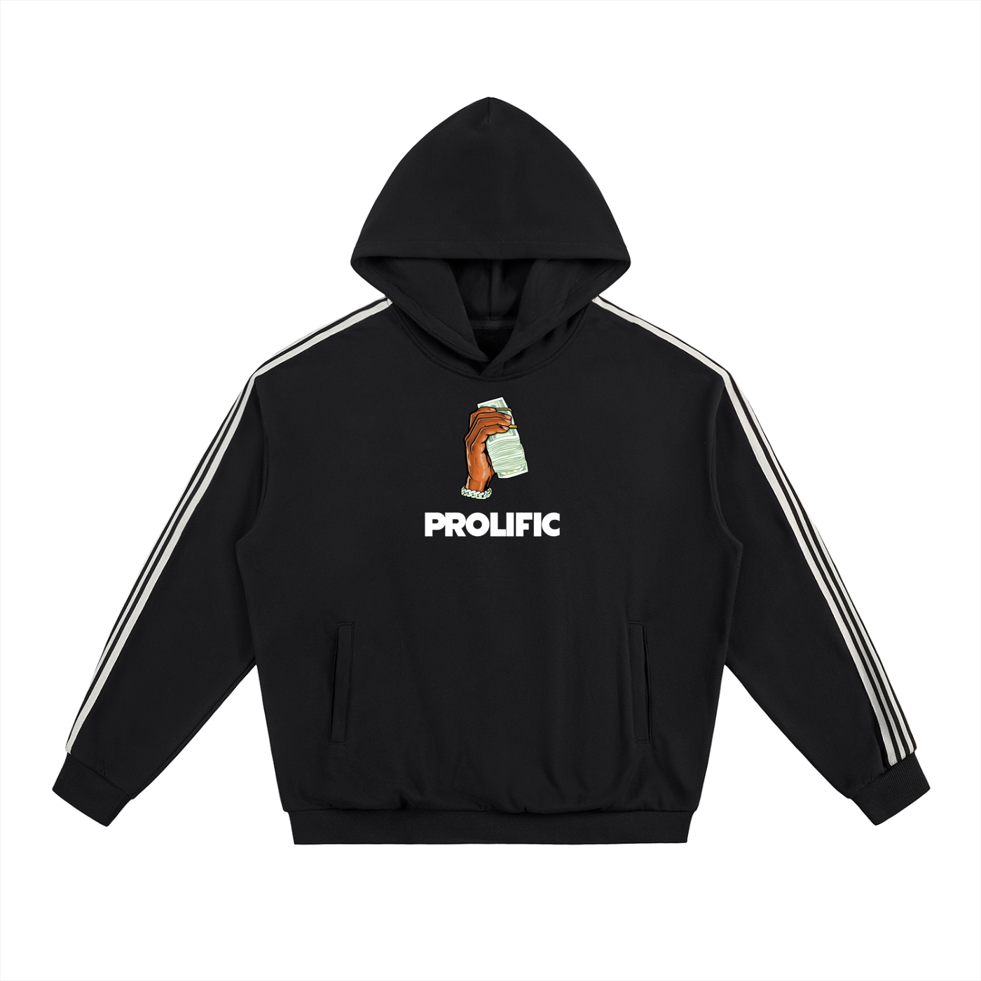 Side Stripe Drop-Shoulder Hoodie