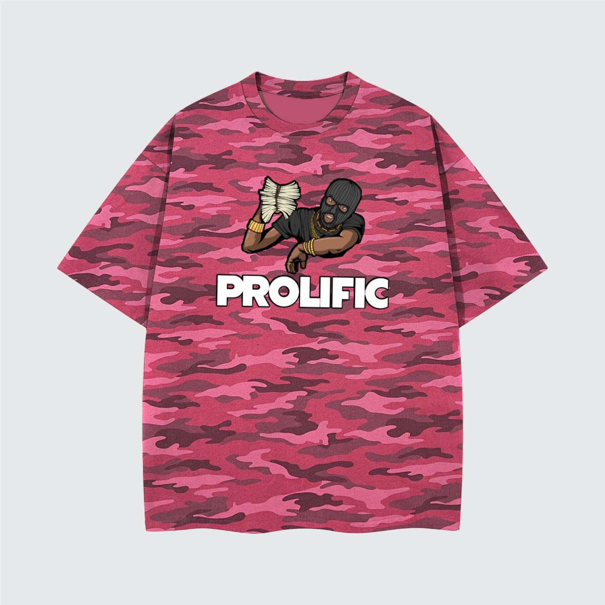 PROLIFIC Rose Camo Oversized T-Shirt