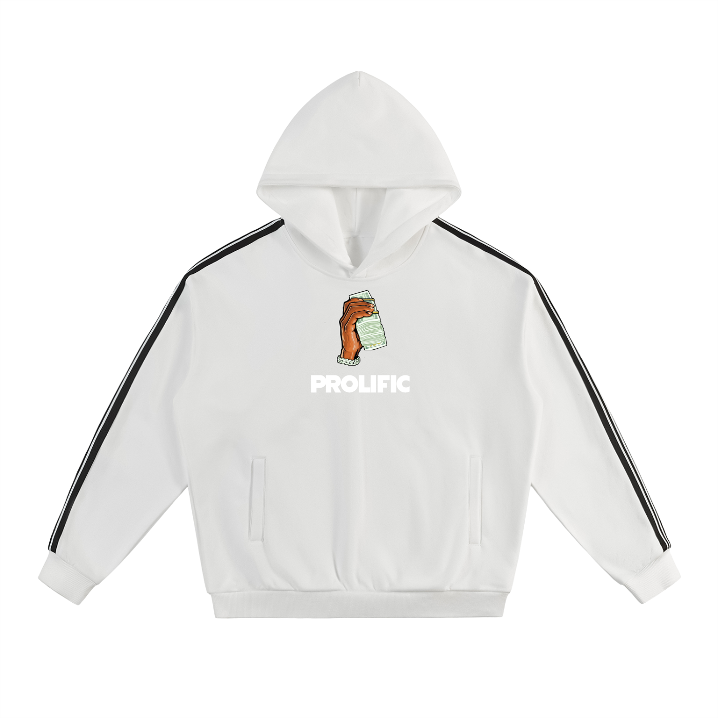Side Stripe Drop-Shoulder Hoodie